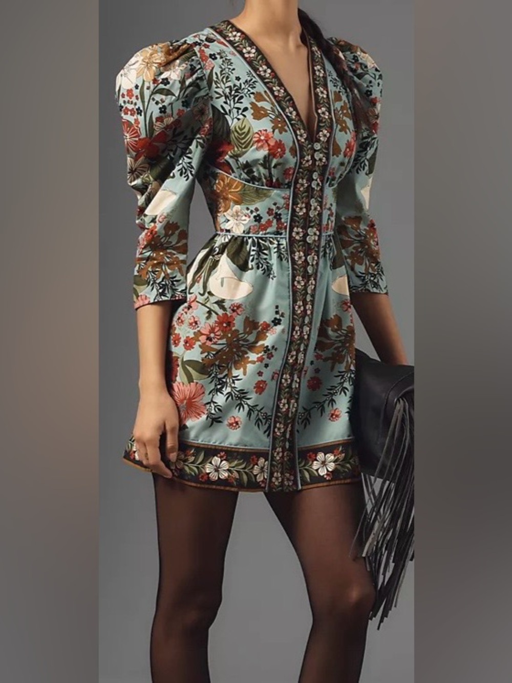 Farm Rio Blue Beauty Bouquet Mini Dress - NWOT - Size M